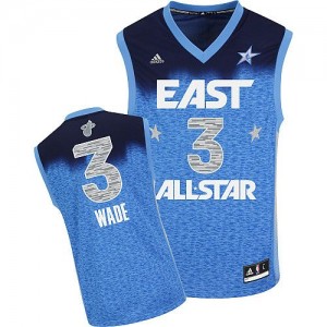 Maillot NBA Miami Heat #3 Dwyane Wade Bleu Adidas Authentic 2012 All Star - Homme