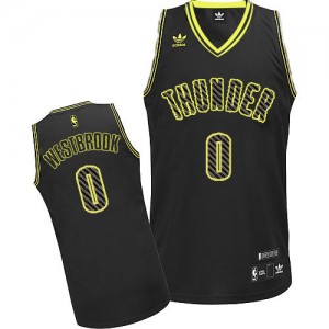 Oklahoma City Thunder #0 Adidas Electricity Fashion Noir Swingman Maillot d'équipe de NBA achats en ligne - Russell Westbrook pour Homme