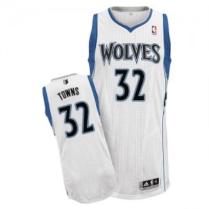 Maillot Adidas Blanc Home Authentic Minnesota Timberwolves - Karl-Anthony Towns #32 - Homme