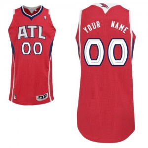 Maillot NBA Atlanta Hawks Personnalisé Authentic Rouge Adidas Alternate - Homme