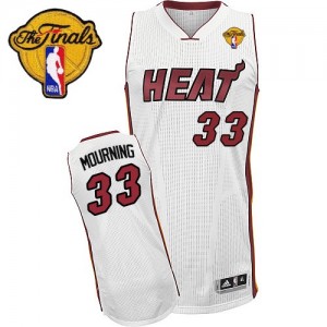 Maillot Adidas Blanc Home Finals Patch Authentic Miami Heat - Alonzo Mourning #33 - Homme