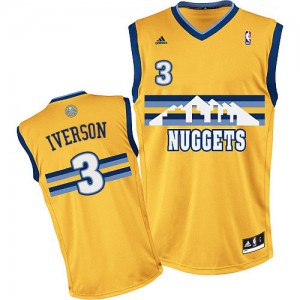 Maillot NBA Denver Nuggets #3 Allen Iverson Or Adidas Swingman Alternate - Homme