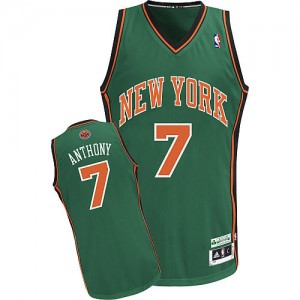 New York Knicks #7 Adidas Vert Authentic Maillot d'équipe de NBA Vente pas cher - Carmelo Anthony pour Homme