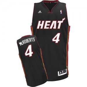 Miami Heat Josh McRoberts #4 Road Swingman Maillot d'équipe de NBA - Noir pour Homme