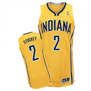 Maillot NBA Indiana Pacers #2 Rodney Stuckey Or Adidas Authentic Alternate - Homme