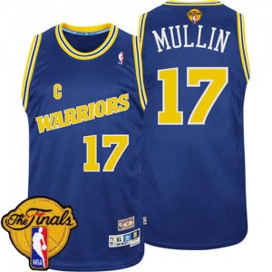 Maillot NBA Bleu Chris Mullin #17 Golden State Warriors Throwback 2015 The Finals Patch Authentic Homme Adidas