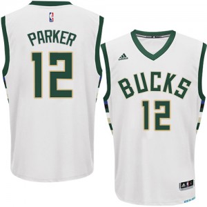 Milwaukee Bucks Jabari Parker #12 Home Authentic Maillot d'équipe de NBA - Blanc pour Homme