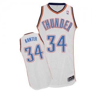 Maillot Authentic Oklahoma City Thunder NBA Home Blanc - #34 Enes Kanter - Homme