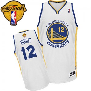 Maillot NBA Authentic Andrew Bogut #12 Golden State Warriors Home 2015 The Finals Patch Blanc - Homme