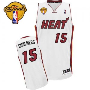 Maillot Swingman Miami Heat NBA Home Finals Patch Blanc - #15 Mario Chalmers - Homme