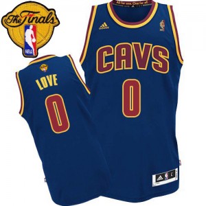 Maillot NBA Bleu marin Kevin Love #0 Cleveland Cavaliers CavFanatic 2015 The Finals Patch Swingman Homme Adidas