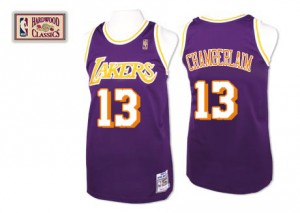 Los Angeles Lakers #13 Mitchell and Ness Throwback Violet Authentic Maillot d'équipe de NBA la vente - Wilt Chamberlain pour Homme