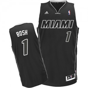 Maillot NBA Swingman Chris Bosh #1 Miami Heat Noir Blanc - Homme