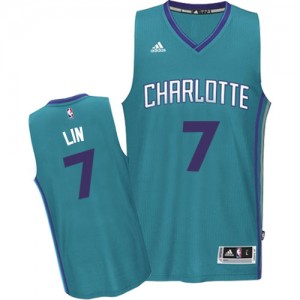 Maillot NBA Authentic Jeremy Lin #7 Charlotte Hornets Road Bleu clair - Homme