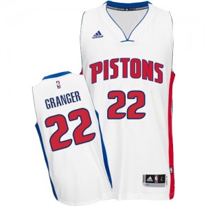 Detroit Pistons #22 Adidas Home Blanc Swingman Maillot d'équipe de NBA Promotions - Danny Granger pour Homme