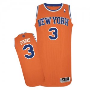 Maillot NBA New York Knicks #3 John Starks Orange Adidas Authentic Alternate - Homme