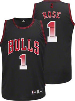 Maillot NBA Authentic Derrick Rose #1 Chicago Bulls Vibe Noir - Homme