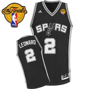 Maillot Swingman San Antonio Spurs NBA Road Finals Patch Noir - #2 Kawhi Leonard - Enfants