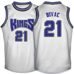 Maillot NBA Authentic Vlade Divac #21 Sacramento Kings Throwback Blanc - Homme