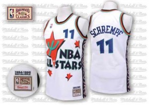 Oklahoma City Thunder Detlef Schrempf #11 Throwback 1995 All Star Authentic Maillot d'équipe de NBA - Blanc pour Homme
