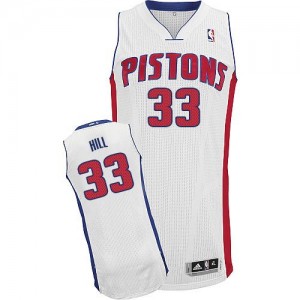 Maillot NBA Blanc Grant Hill #33 Detroit Pistons Home Authentic Homme Adidas
