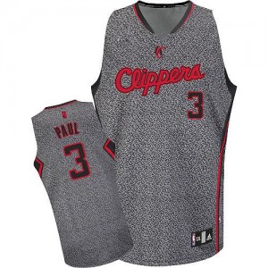 Maillot NBA Gris Chris Paul #3 Los Angeles Clippers Static Fashion Authentic Homme Adidas
