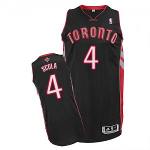 Maillot NBA Toronto Raptors #4 Luis Scola Noir Adidas Authentic Alternate - Homme