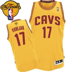 Maillot NBA Cleveland Cavaliers #17 Anderson Varejao Or Adidas Authentic Alternate 2015 The Finals Patch - Homme