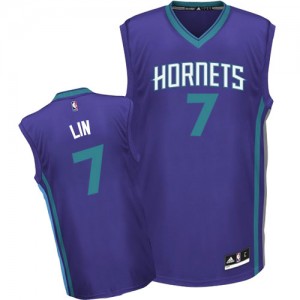 Maillot Adidas Violet Alternate Swingman Charlotte Hornets - Jeremy Lin #7 - Homme