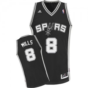 Maillot NBA San Antonio Spurs #8 Patty Mills Noir Adidas Swingman Road - Homme