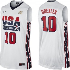 Maillots de basket Swingman Team USA NBA 2012 Olympic Retro Blanc - #10 Clyde Drexler - Homme