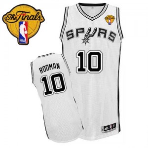 San Antonio Spurs Dennis Rodman #10 Home Finals Patch Authentic Maillot d'équipe de NBA - Blanc pour Homme