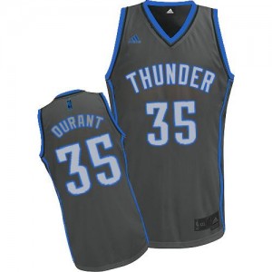 Oklahoma City Thunder Kevin Durant #35 Graystone Fashion Swingman Maillot d'équipe de NBA - Gris pour Homme