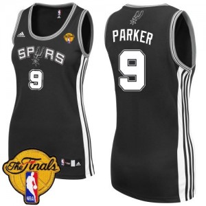 Maillot NBA Swingman Tony Parker #9 San Antonio Spurs Road Finals Patch Noir - Femme