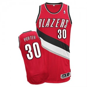 Maillot Adidas Rouge Alternate Authentic Portland Trail Blazers - Terry Porter #30 - Homme