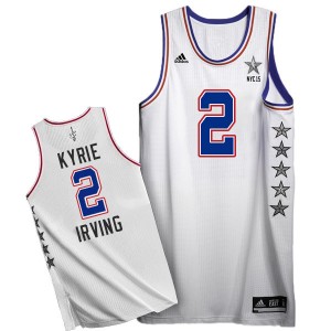 Cleveland Cavaliers Kyrie Irving #2 2015 All Star Authentic Maillot d'équipe de NBA - Blanc pour Homme
