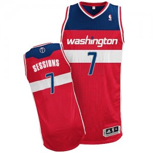 Maillot NBA Rouge Ramon Sessions #7 Washington Wizards Road Authentic Homme Adidas