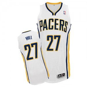Indiana Pacers Jordan Hill #27 Home Authentic Maillot d'équipe de NBA - Blanc pour Homme