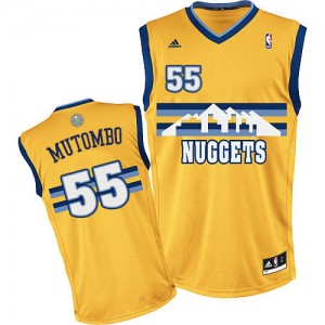 Denver Nuggets Dikembe Mutombo #55 Alternate Swingman Maillot d'équipe de NBA - Or pour Homme