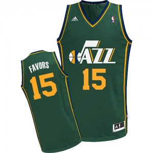 Utah Jazz #15 Adidas Alternate Vert Swingman Maillot d'équipe de NBA préférentiel - Derrick Favors pour Homme