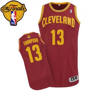 Maillot Authentic Cleveland Cavaliers NBA Road 2015 The Finals Patch Vin Rouge - #13 Tristan Thompson - Homme