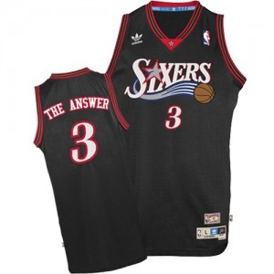 Philadelphia 76ers Mitchell and Ness Allen Iverson #3 "The Answer" Throwback Swingman Maillot d'équipe de NBA - Noir pour Homme