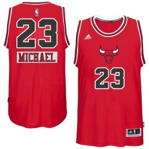 Maillot NBA Chicago Bulls #23 Michael Jordan Rouge Adidas Authentic 2014-15 Christmas Day - Homme