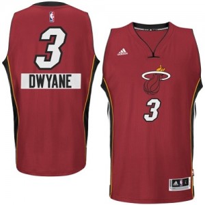 Miami Heat #3 Adidas 2014-15 Christmas Day Rouge Authentic Maillot d'équipe de NBA Vente - Dwyane Wade pour Homme