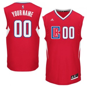 Maillot NBA Rouge Authentic Personnalisé Los Angeles Clippers Road Homme Adidas