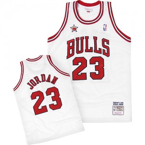 Maillot NBA Blanc Michael Jordan #23 Chicago Bulls Throwback 1998 Authentic Homme Mitchell and Ness