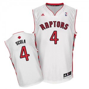 Maillot NBA Blanc Luis Scola #4 Toronto Raptors Home Swingman Homme Adidas