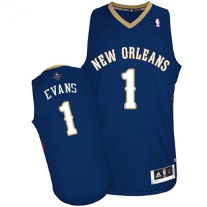 Maillot NBA New Orleans Pelicans #1 Tyreke Evans Bleu marin Adidas Authentic Road - Homme