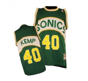Maillot Authentic Oklahoma City Thunder NBA SuperSonics Throwback Vert - #40 Shawn Kemp - Homme