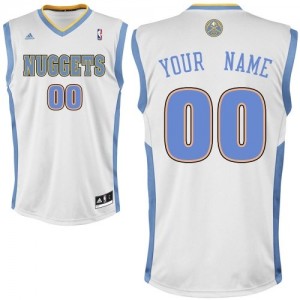 Maillot NBA Denver Nuggets Personnalisé Swingman Blanc Adidas Home - Homme
